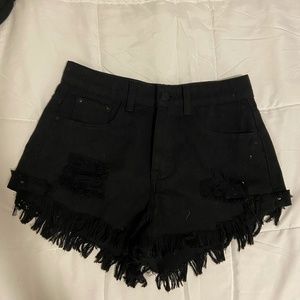 black shein jean shorts